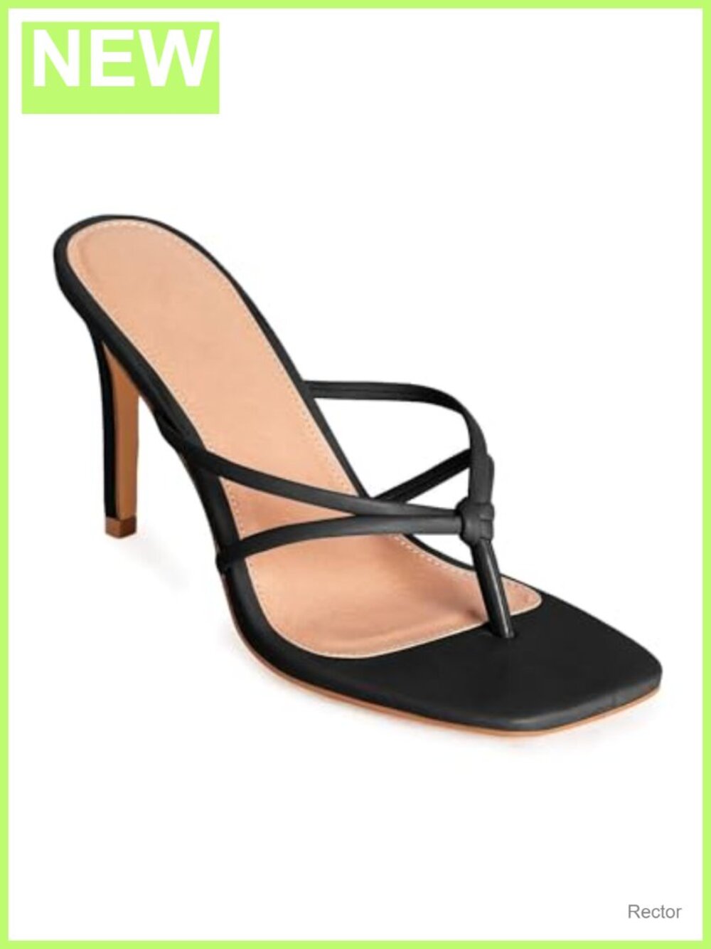 Strappy Square Toe Heeled Sandals Thong Flip Flops Slip On Stiletto Pumps